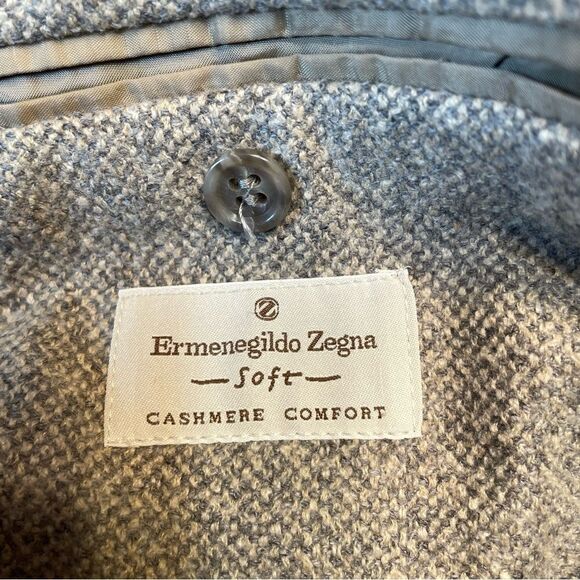 Ermenegildo Zegna Soft Cashmere Silk Blend Gray Unstructured Blazer 3 Button 52L - Picture 6 of 10